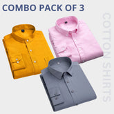 Premium Imported 100% High Quality Cotton Formal Men’s Plain/Solid Shirts| Full/Half Sleeve | With Pocket | (FS-142)