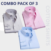 Premium Imported 100% High Quality Cotton Formal Men’s Plain/Solid Shirts| Full/Half Sleeve | With Pocket | (FS-147)