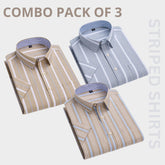 Premium Imported 100% High Quality Striped Shirt | Full/Half Sleeve | With Pocket | (FS-127)
