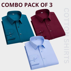 Premium Imported 100% High Quality Cotton Formal Men’s Plain/Solid Shirts| Full/Half Sleeve | With Pocket | (FS-132)
