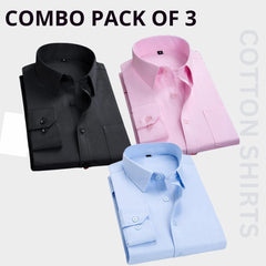 Premium Imported 100% High Quality Cotton Formal Men’s Plain/Solid Shirts| Full/Half Sleeve | With Pocket | (FS-135)